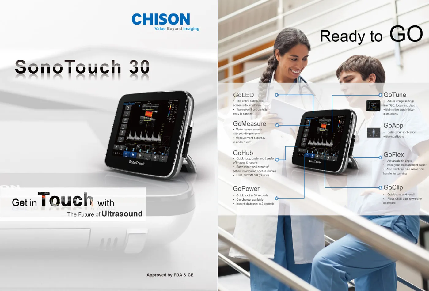 CHISON SonoTouch 30 — Платформа GO: управление одним касанием