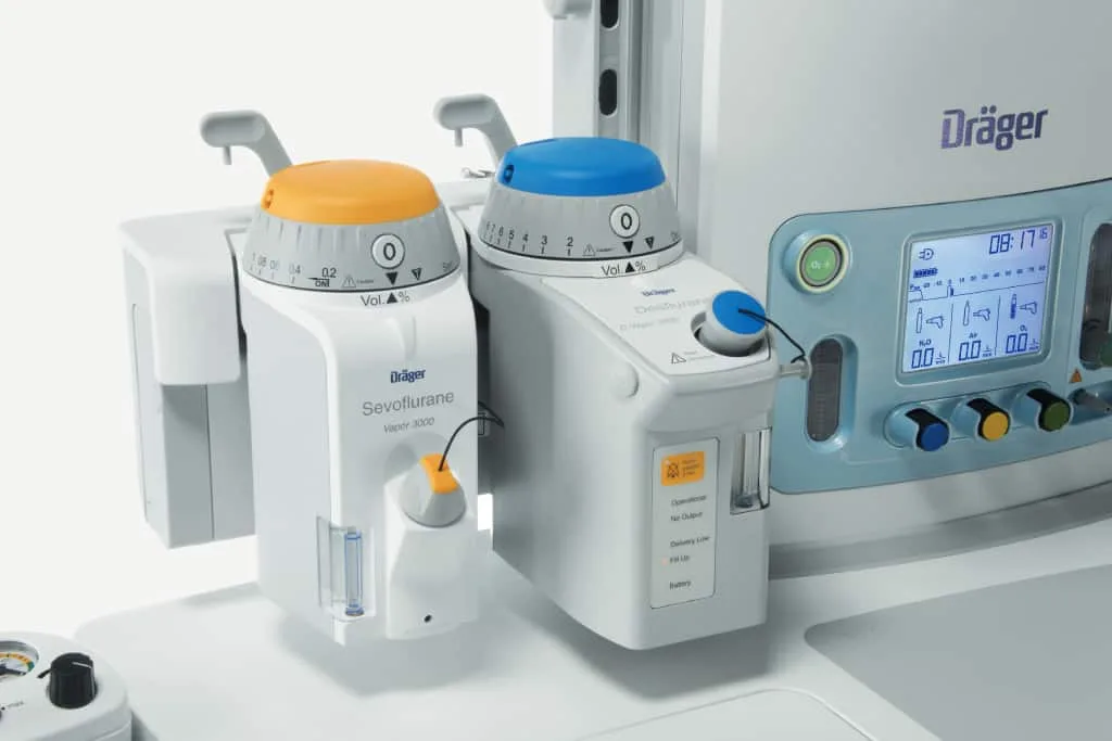Dräger Perseus A500 — Прогноз концентраций анестетика и FiO₂