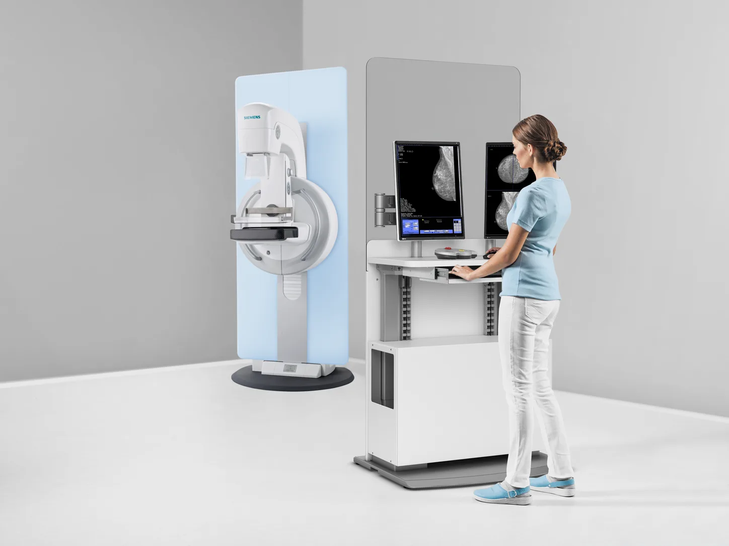 Siemens MAMMOMAT Fusion — Интерфейс syngo и позиционирование в касание